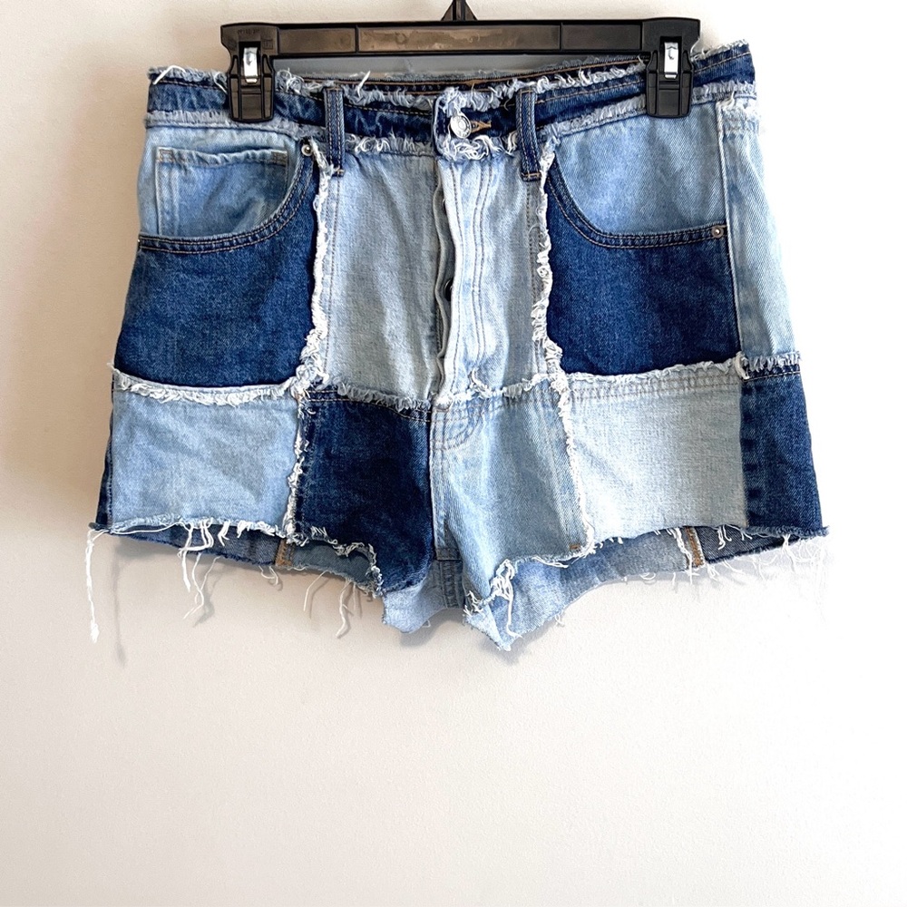 Wild Fable High-Rise Denim Patchwork Shorts